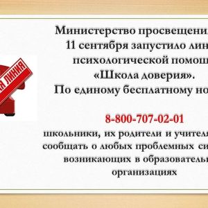 Минпросвещения России запустило линию психологической помощи «Школа доверия»
